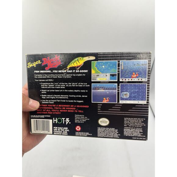 Super Black Bass Super Nintendo SNES Video Game Completewith Manual Tested Works - Picture 15 of 16